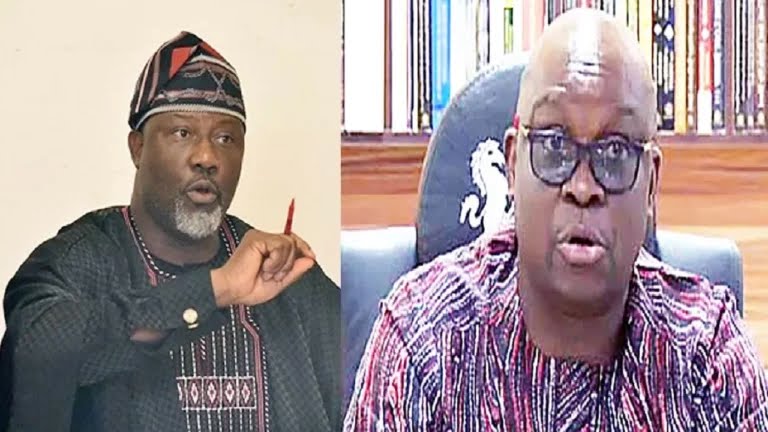 ‘Political Hushpuppi’, teamed up with others to enthrone calamity in 2015 — Fayose replies Dino Melaye
